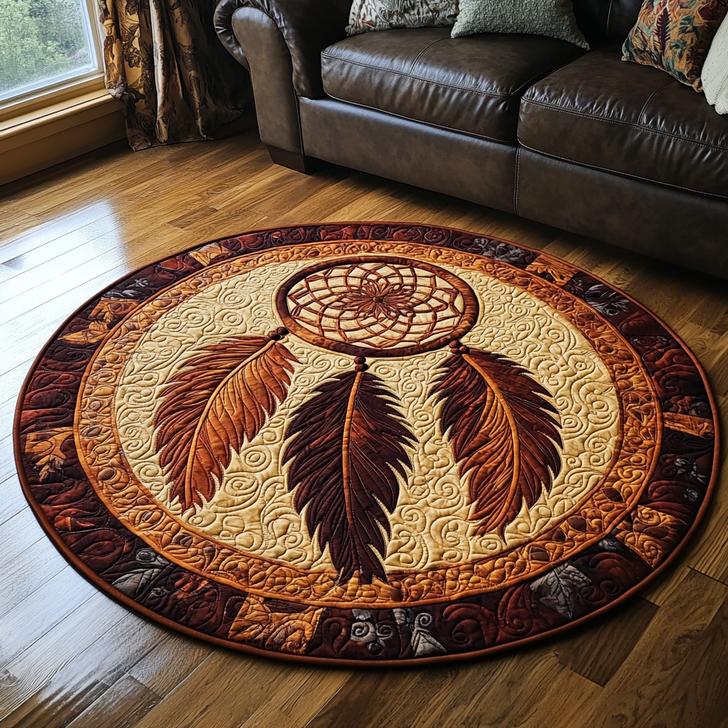 Celestial Dreams Quilted Round Mat Large Round Mat Native American Gift Items