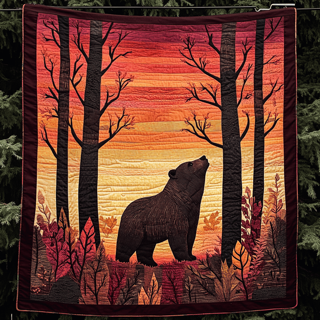Celestial Grizzly Quilted Blanket Bed Bedding Set Great Father's Day Presents