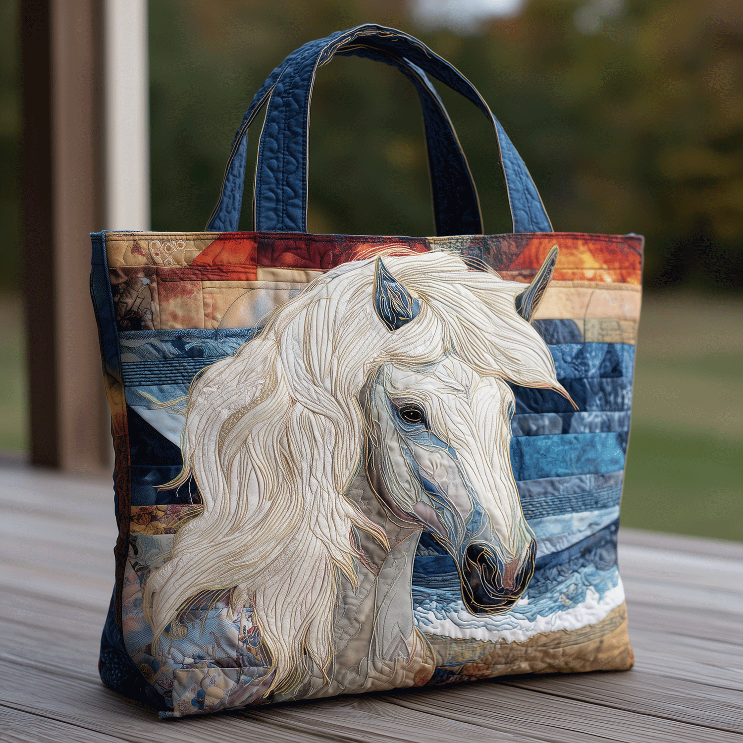 Celestial Horse Quilted Tote Bag Best Shoulder Bags For Everyday Gift Items For Mother