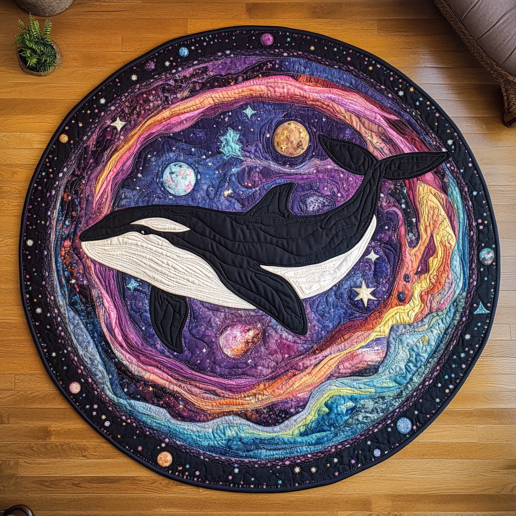 Celestial Ocean Quilted Round Mat Circle Rugs Large Special Birthday Gifts For Dad