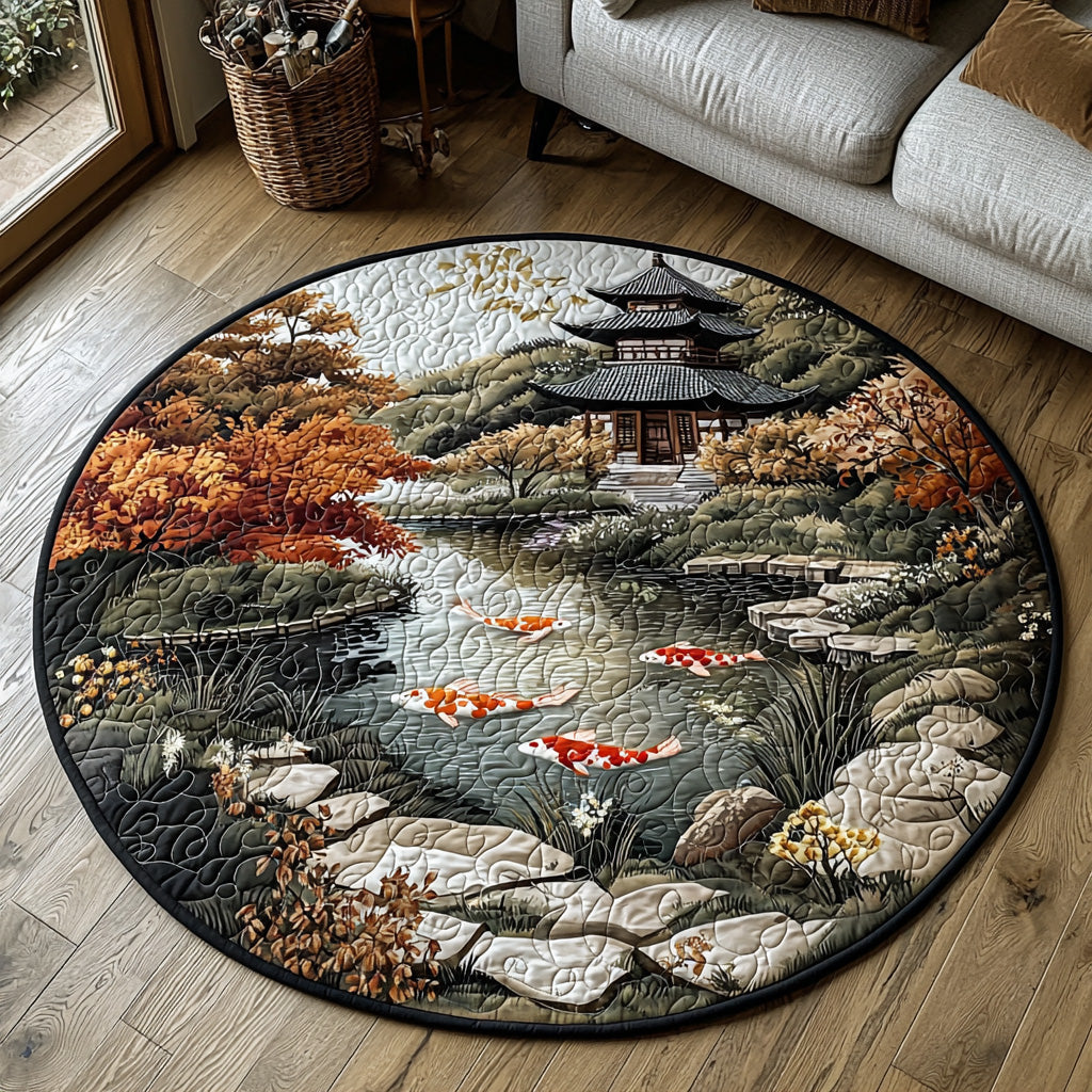 Celestial Pond Quilted Round Mat Living Room Furniture Ideas Fishing Christmas Gifts