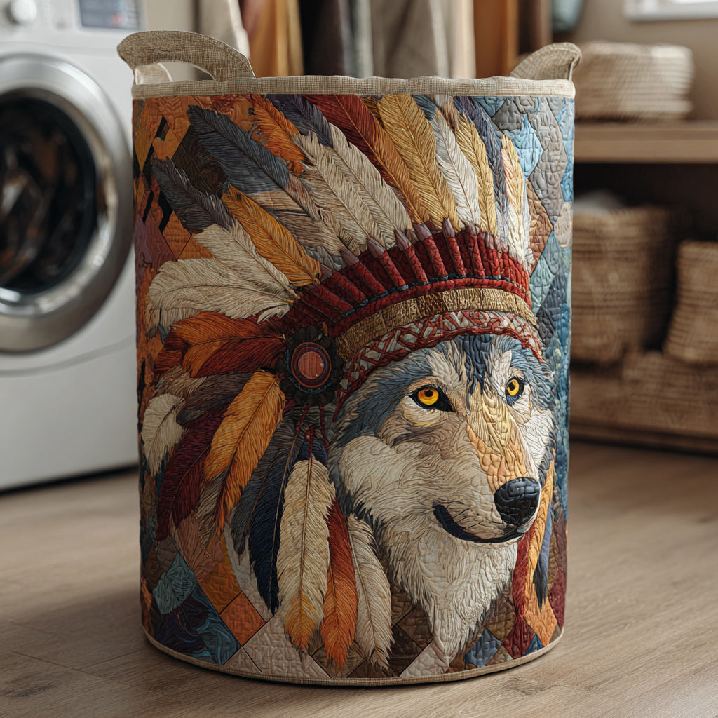 Celestial Wolf Quilted Laundry Basket Home Decor Shop Presents For Wolf Lovers