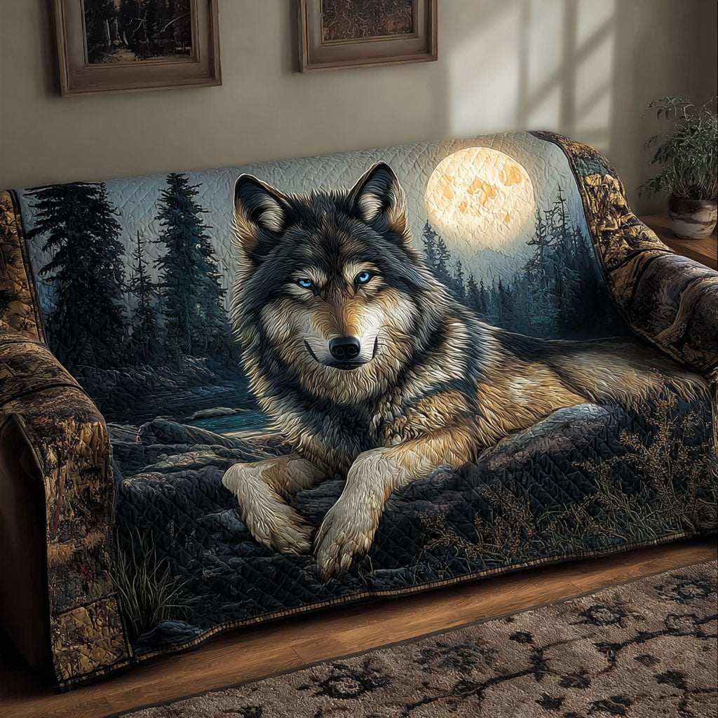 Celestial Wolf Quilted Sofa Cover Best Sofa Covers Wolf Themed Gifts