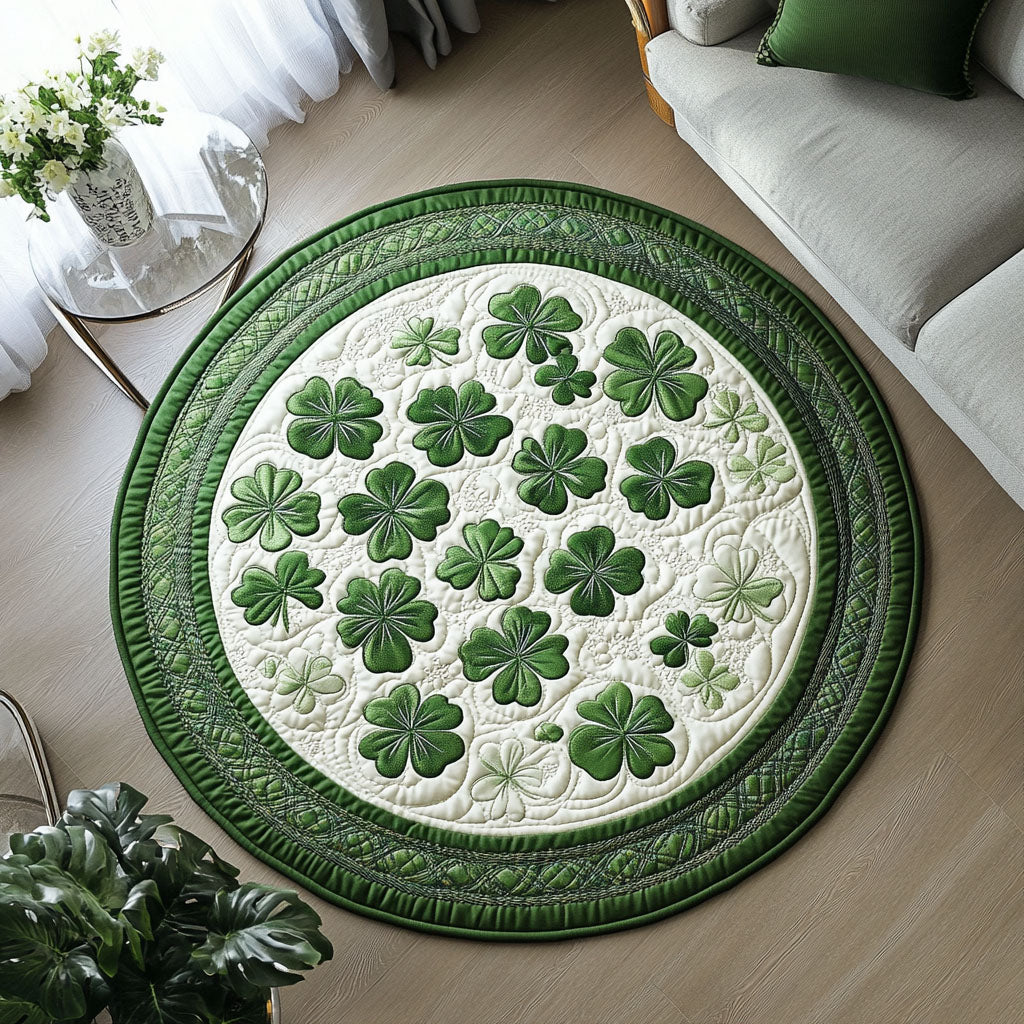 Celtic Clovers Quilted Round Mat Home And Decor St Patrick's Day Gifts