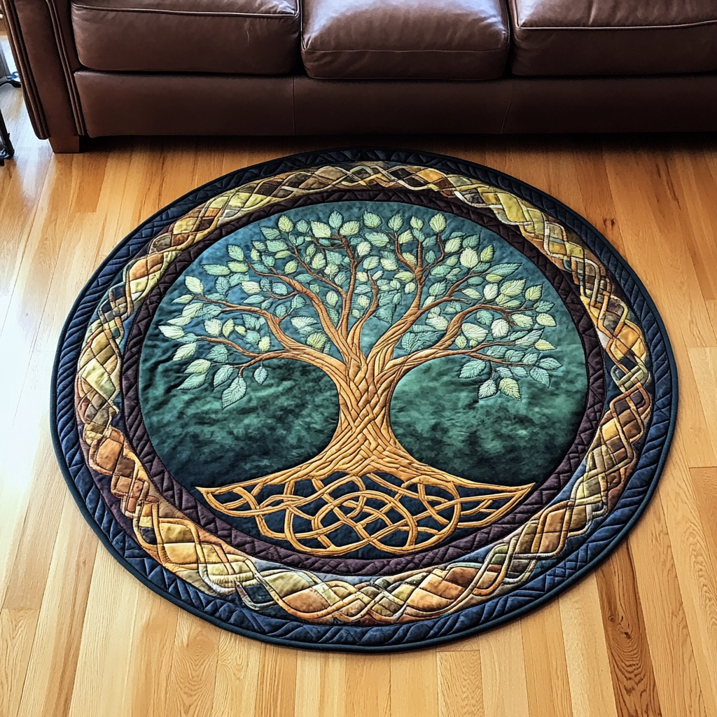 Celtic Harmony Quilted Round Mat Home Decor Shop Tree Of Life Themed Gifts