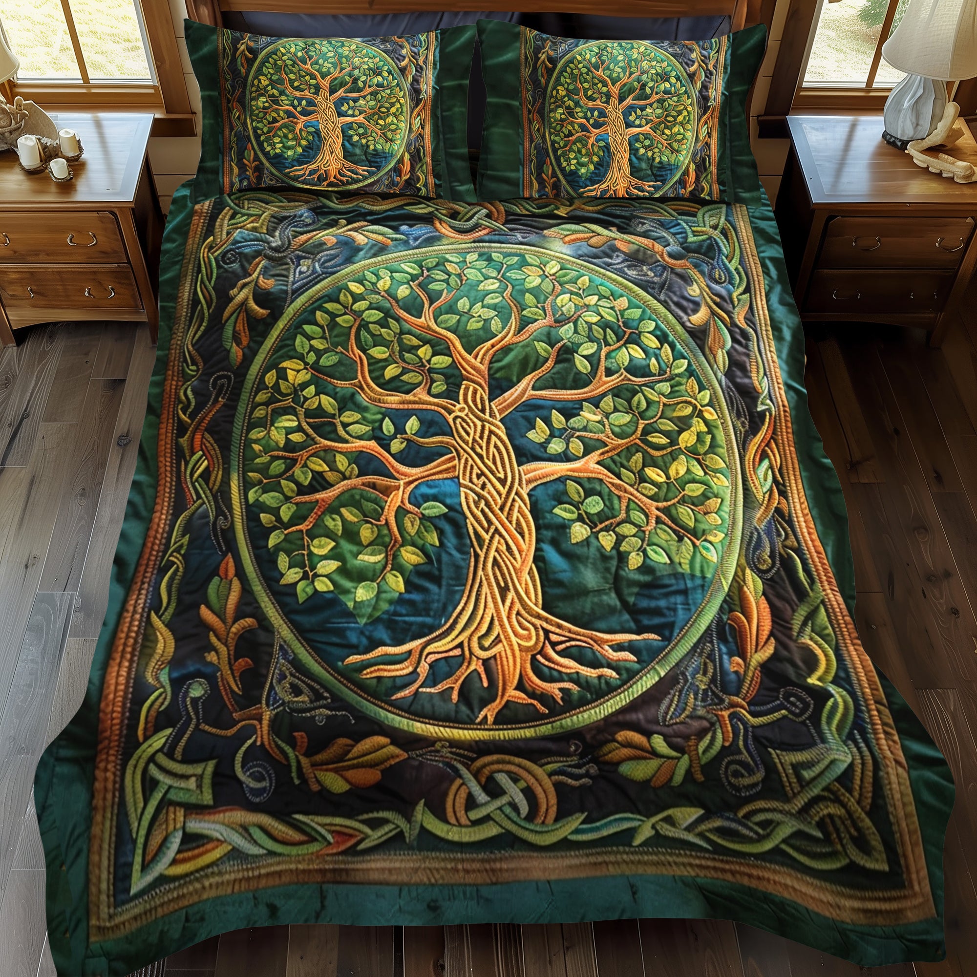 Celtic Tree of Life Art Quilted Bedding Set Best Sheets Ever Tree Of Life Gifts For Dad