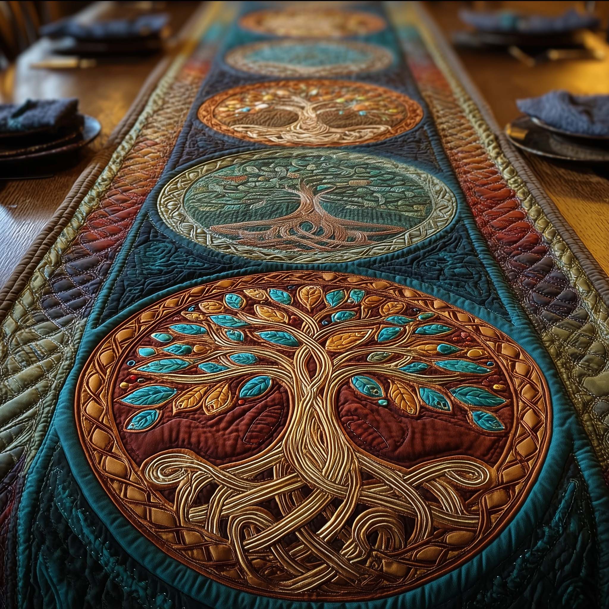 Celtic Tree of Life Quilted Table Runner Cool Table Runner Tree Of Life Merchandise
