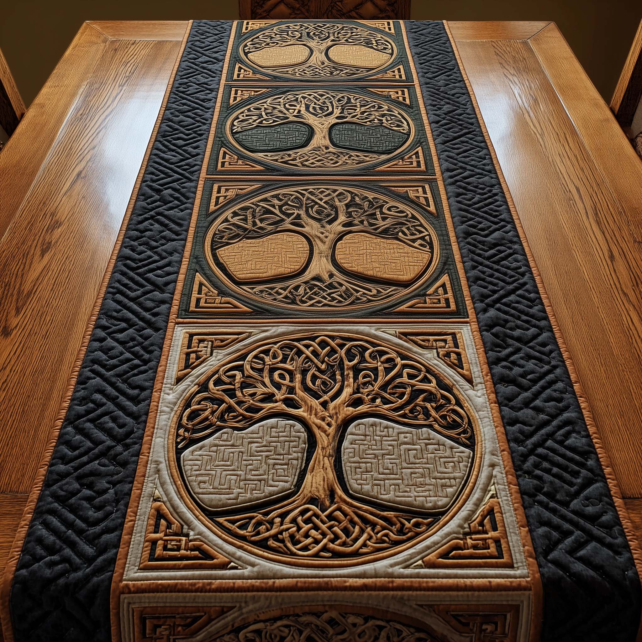 Celtic Tree of Life Quilted Table Runner Table Runner Dining Table Tree Of Life Gift Items