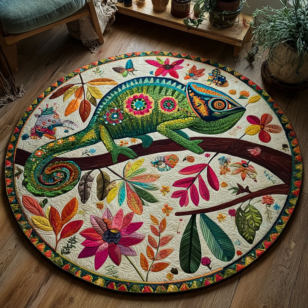 Chameleon Dream Quilted Round Mat Home Decor Items Mother's Day Gift Ideas For Wife