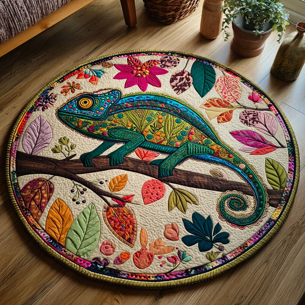 Chameleon Mystique Quilted Round Mat Large Circle Rug Gifts For Your Mom