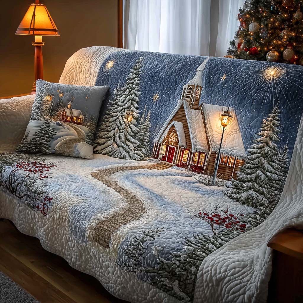 Chapel Serenity Quilted Sofa Cover Holiday Living Decorations Xmas Gift Ideas