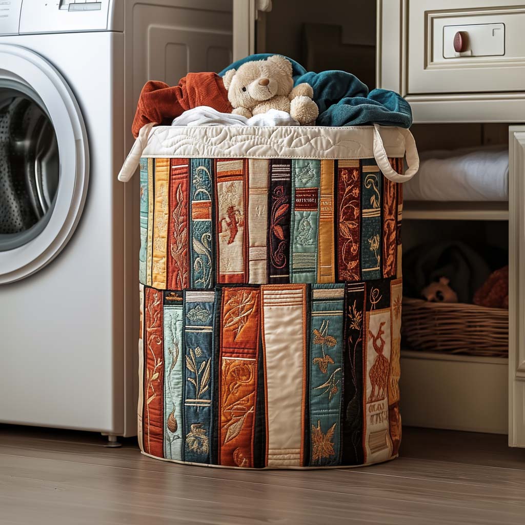 Chapter Corner Quilted Laundry Basket Home Decor Book Lover Gifts For Women