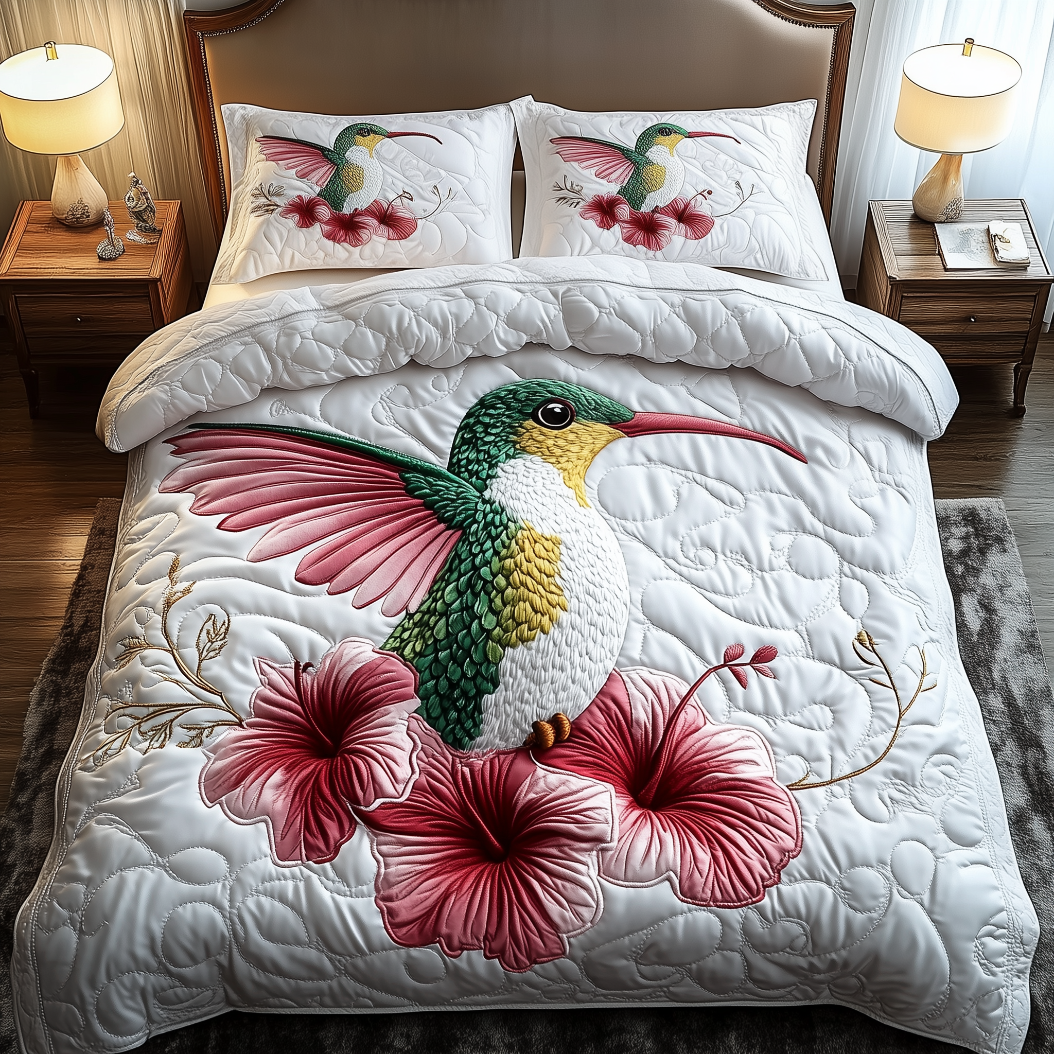 Charming Hummingbird Quilted Bedding Set Room Christmas Decor Ideas Hummingbird Themed Gifts