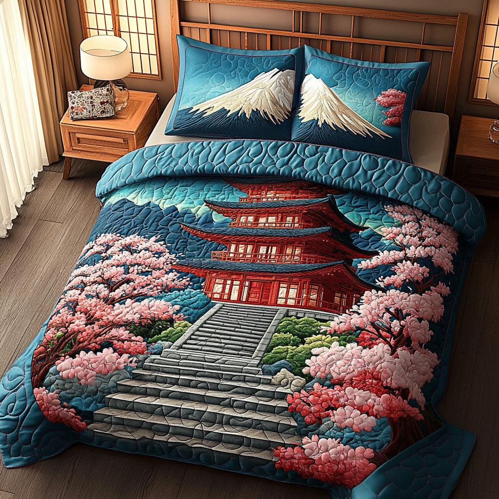 Cherry Blossom Path Quilted Bedding Set Bedroom Decor Ideas Birthday Presents For Mum