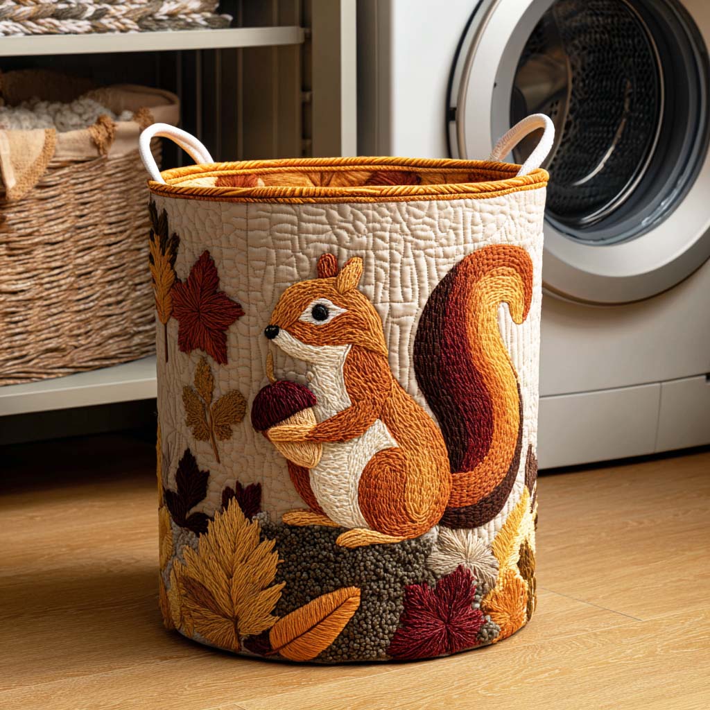 Chestnut Chaser Quilted Laundry Basket Modern Clothes Hamper Mother's Day Gifts For Daughter In Law