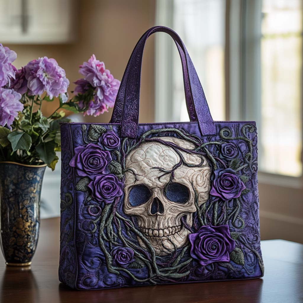 Chic Skull Quilted Tote Bag Best Shoulder Bags For Everyday Target Mothers Day Gifts