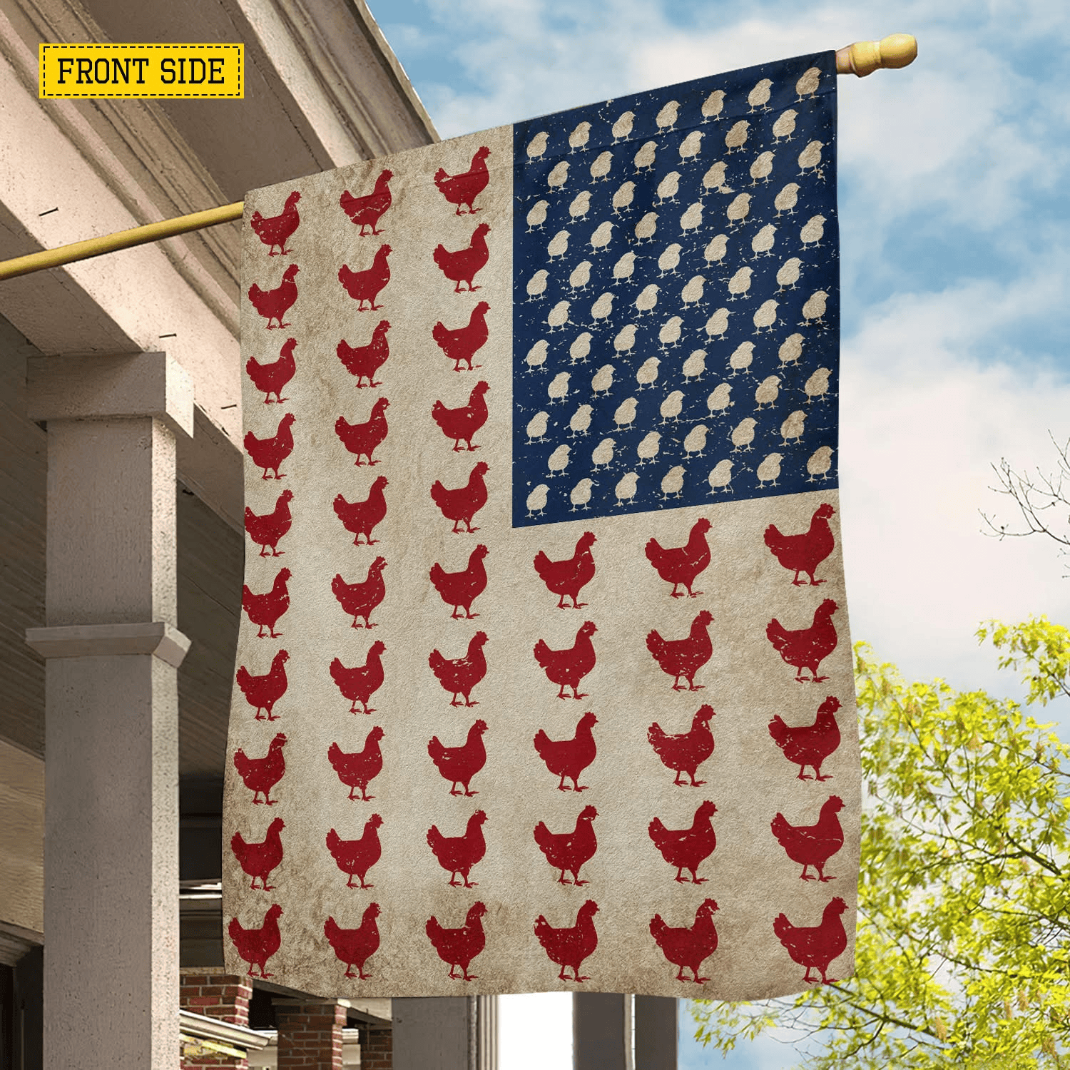 Chicken Independence Day Flag July 4th Home Decor Chicken Lovers Gift