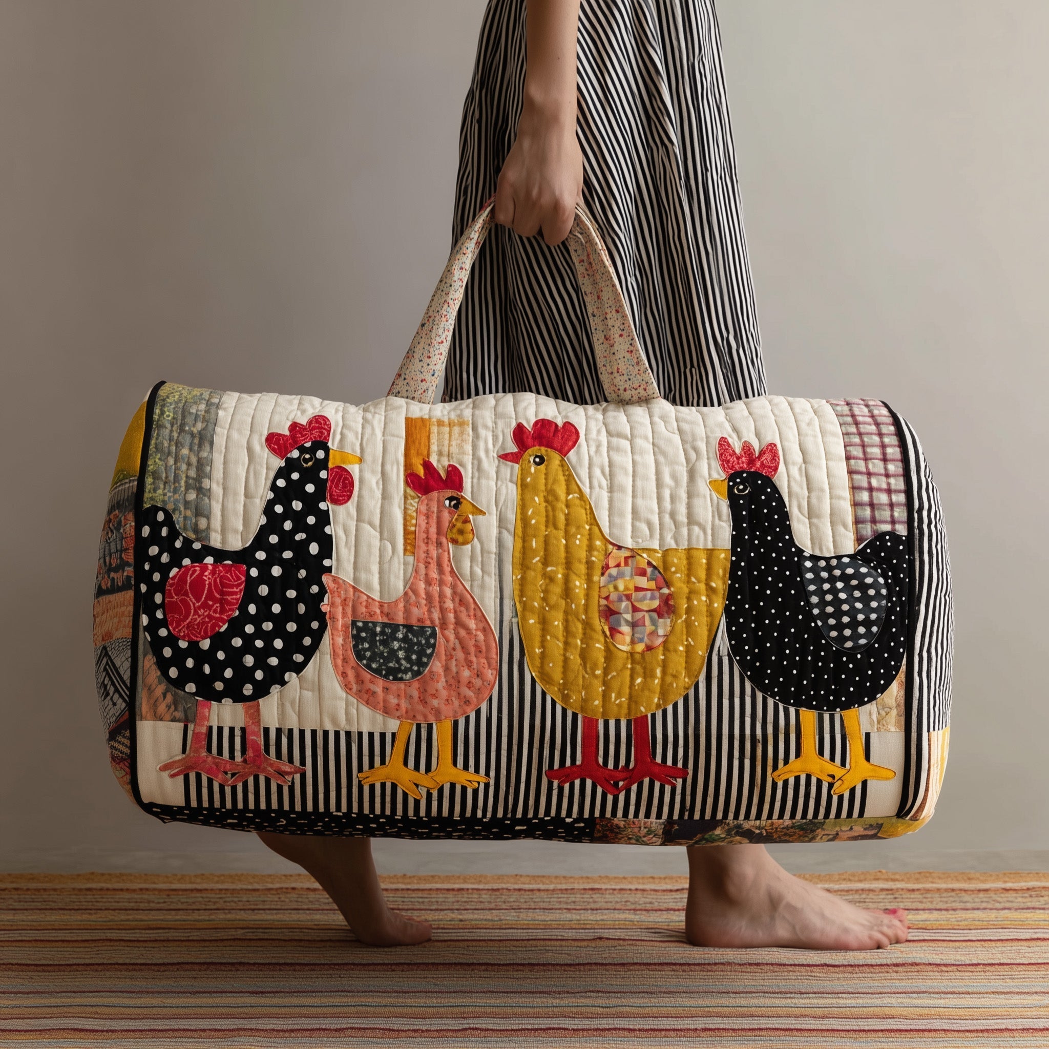 Chicken Quilted Duffle Bag Weekender Duffel Bag Women Gifts For Young Moms