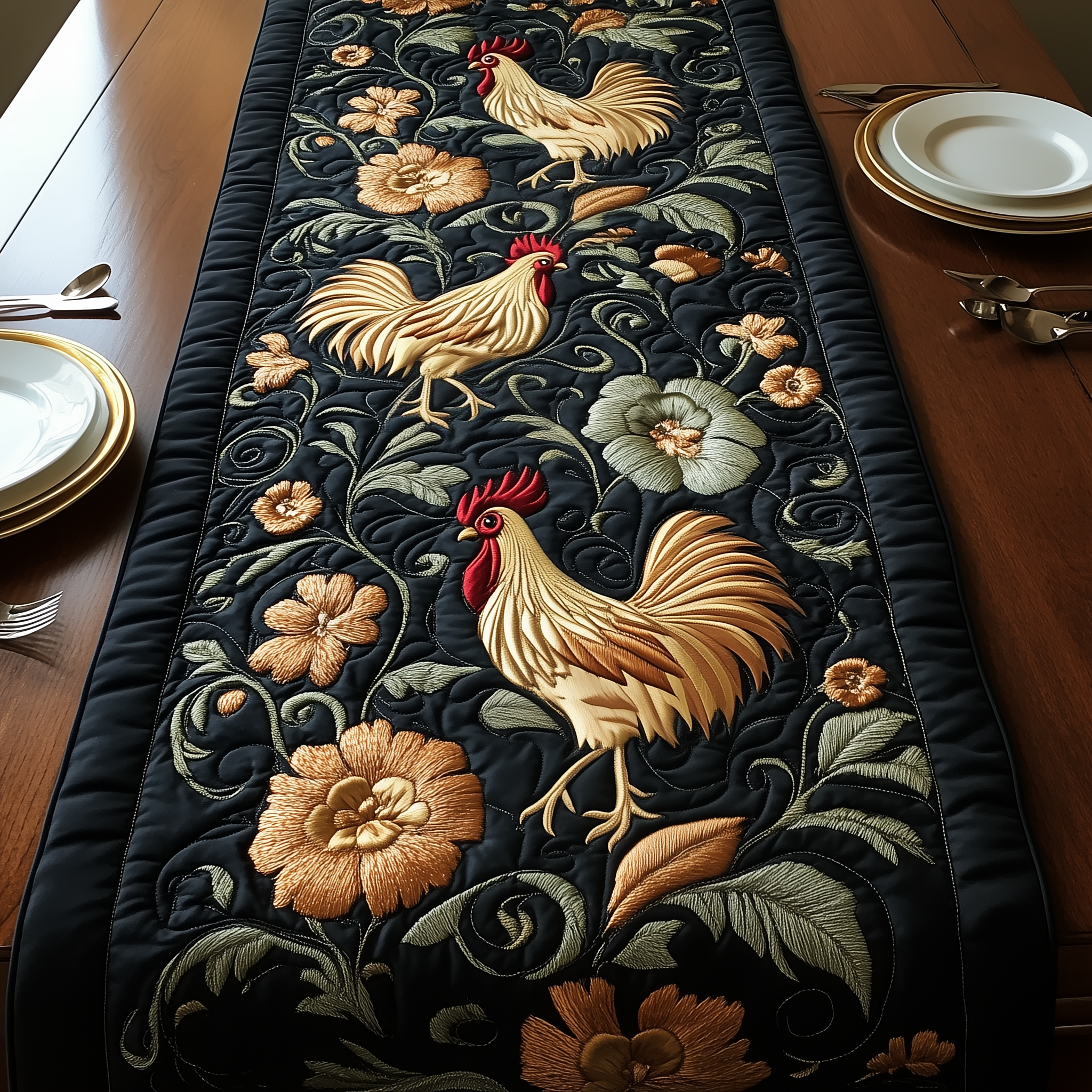 Chicken Quilted Table Runner Dining Room Runner Gifts For People With Chickens