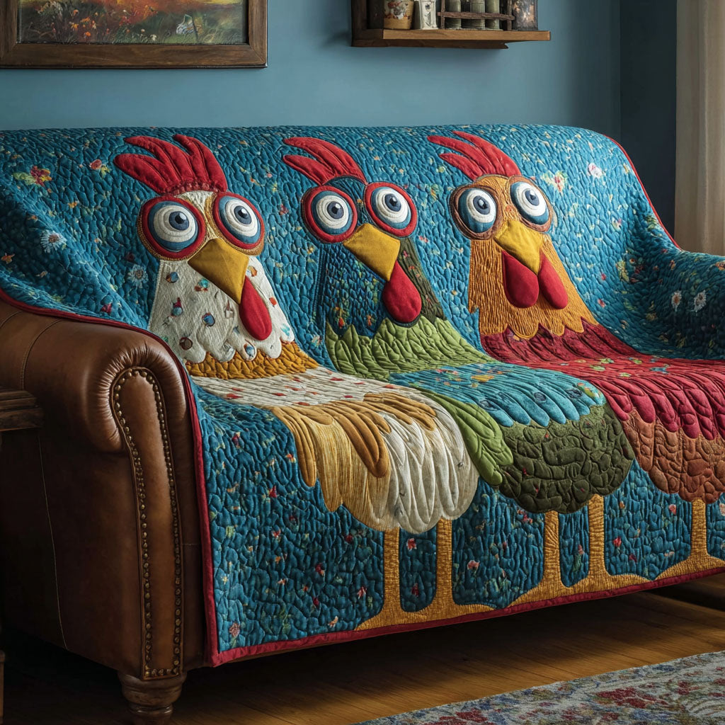 Chicken Valley Quilted Sofa Cover Recliner Couch Covers Chicken Lover Presents