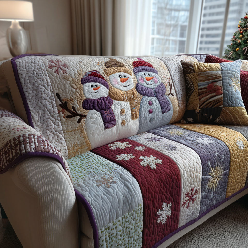 Chilly Cheer Crew Quilted Sofa Cover Christmas Couch Covers Good Christmas Gifts