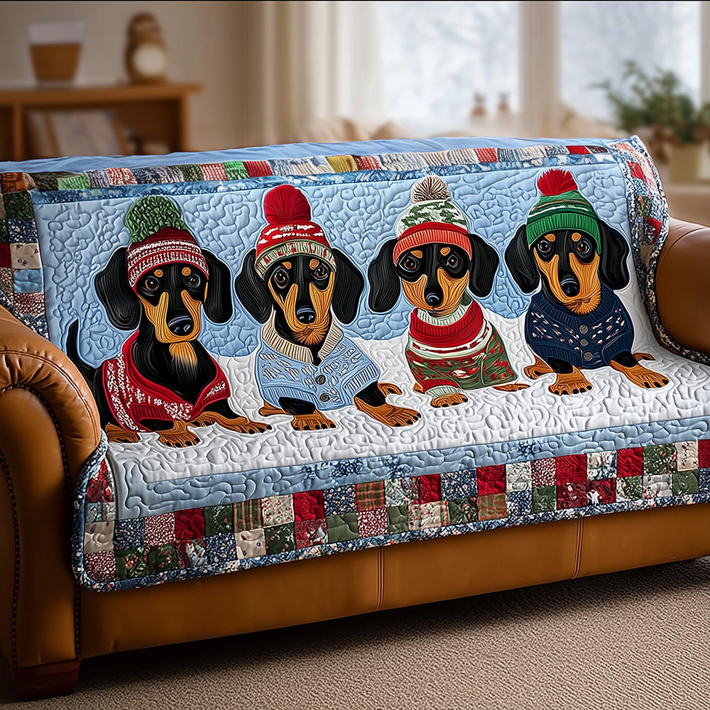 Chilly Dachshund Lane Quilted Sofa Cover Sofa Protector Weenie Dog Gifts
