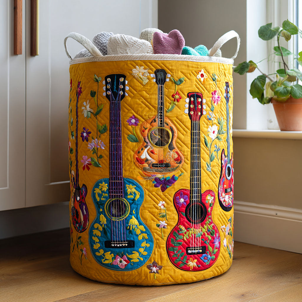 Chords of Remembrance Quilted Laundry Basket Unique Laundry Hamper Ideas Dia De Los Muertos Gifts For Dad