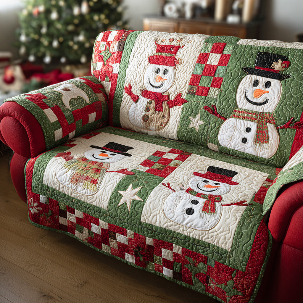 Christmas Candle Night Quilted Sofa Cover Couch Protector Christmas Gifts For Her