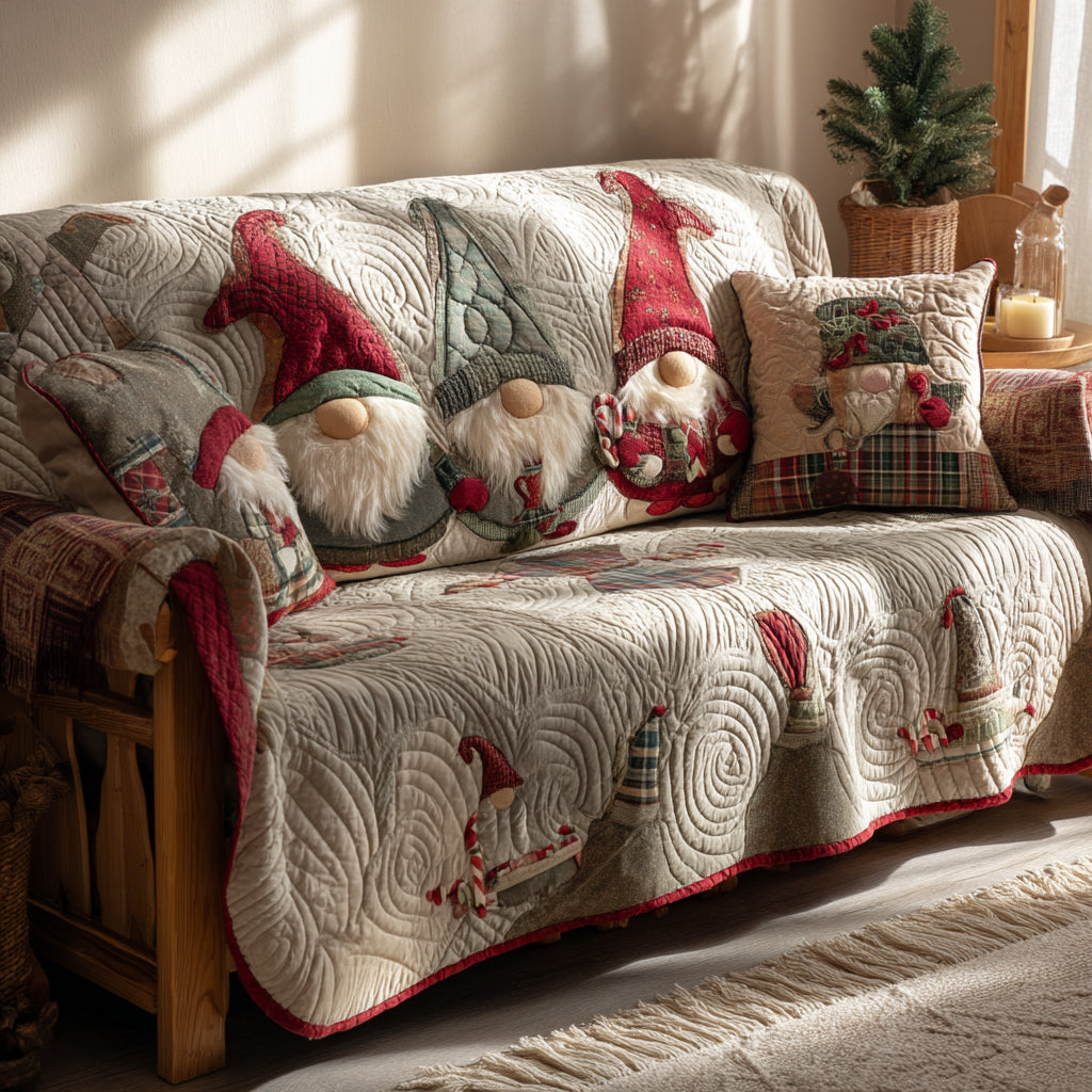 Christmas Crew Quilted Sofa Cover Holiday Couch Covers Christmas Ideas For Wife