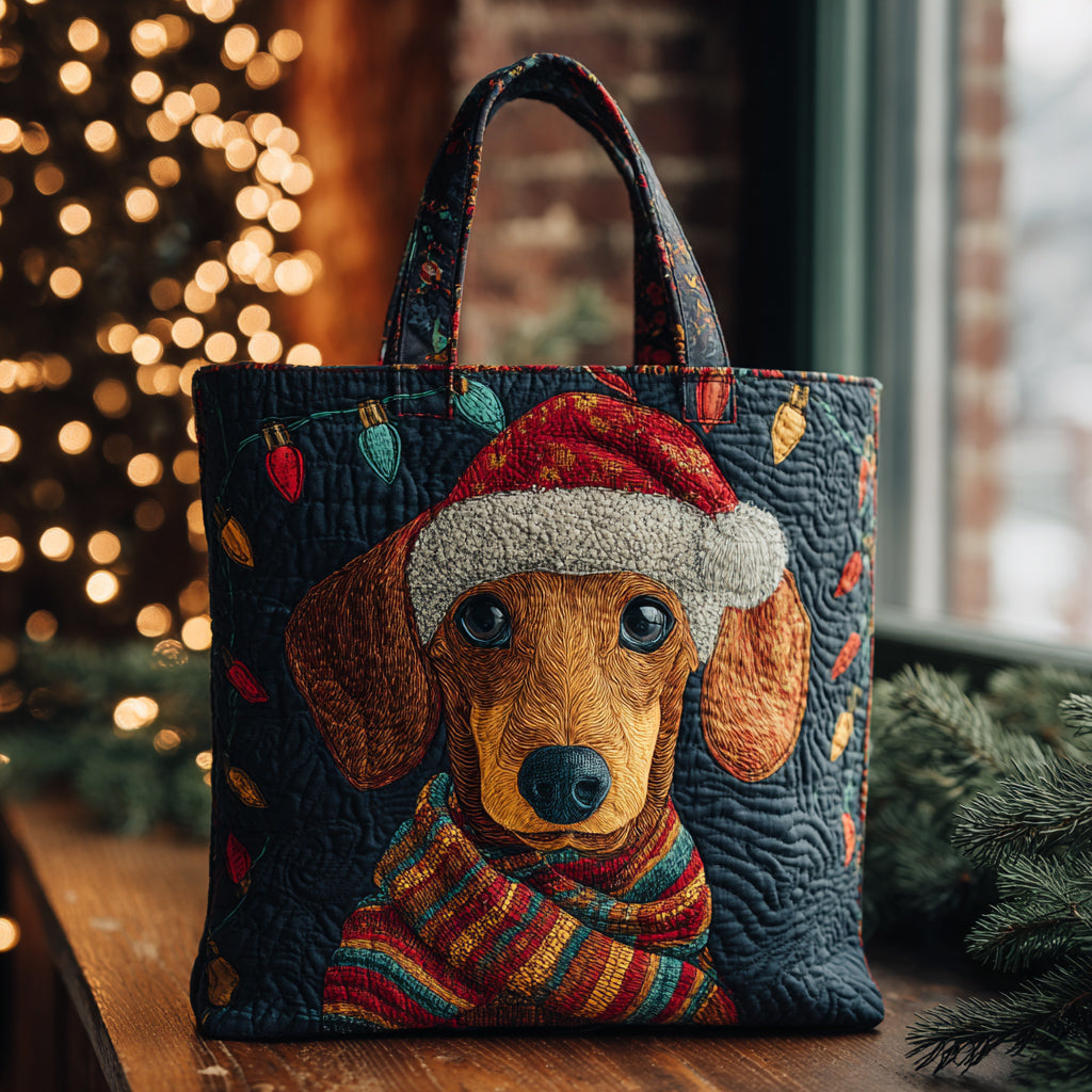 Christmas Dachshund Quilted Tote Bag Good Shoulder Bags Mothers Day Gift Special