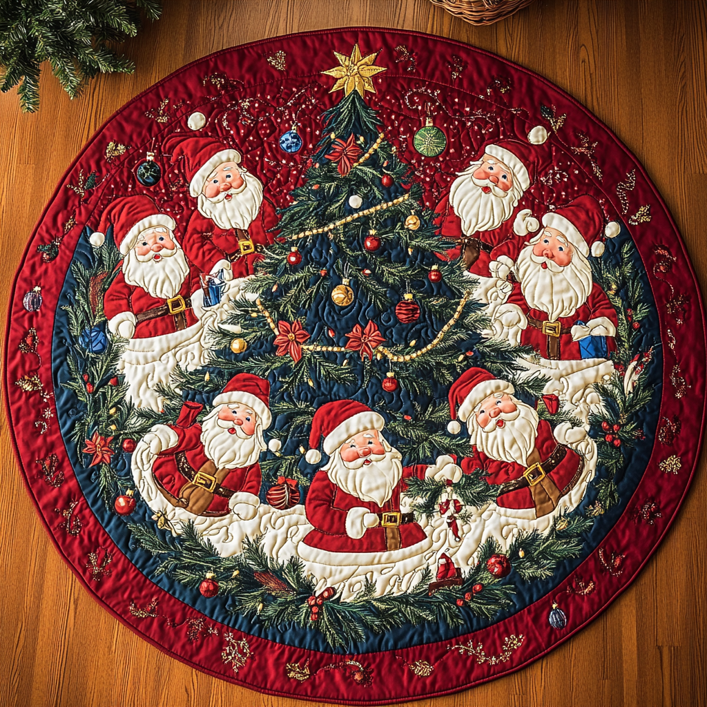 Christmas Eve Echo Quilted Round Mat Mat Circle Christmas Present Ideas
