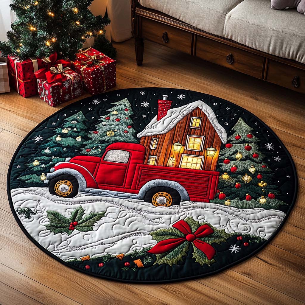 Christmas Eve Retreat Quilted Round Mat Living Room Furniture Ideas Christmas Gift Ideas For Coworkers