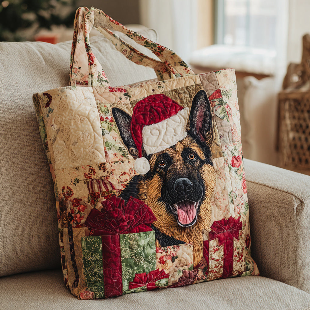 Christmas German Shepherd Quilted Tote Bag Good Shoulder Bags Unusual Mother's Day Gifts
