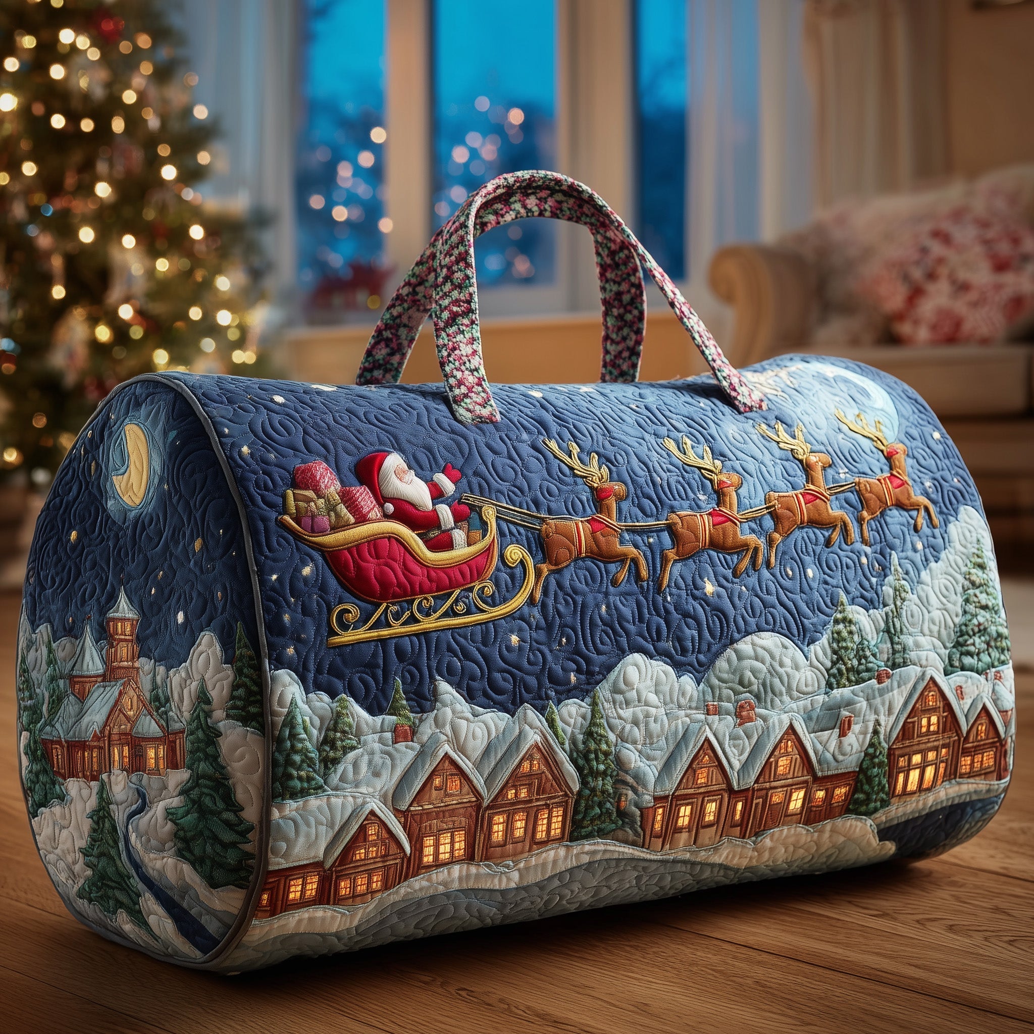 Christmas Night Quilted Duffle Bag Nice Duffel Bags Mother's Day For Grandma