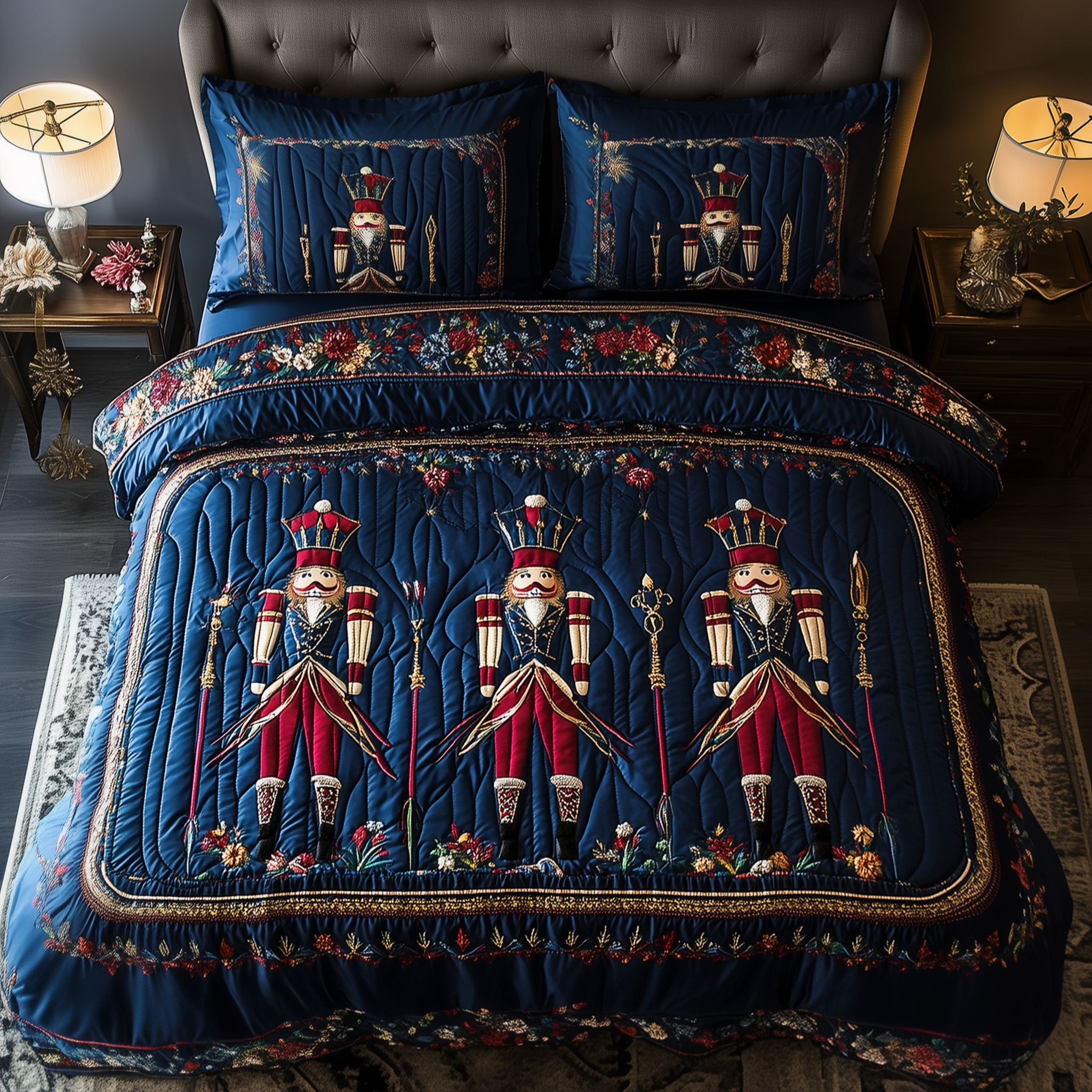 Christmas Nutcracker Quilted Bedding Set Christmas Bedspreads Best Christmas Gifts