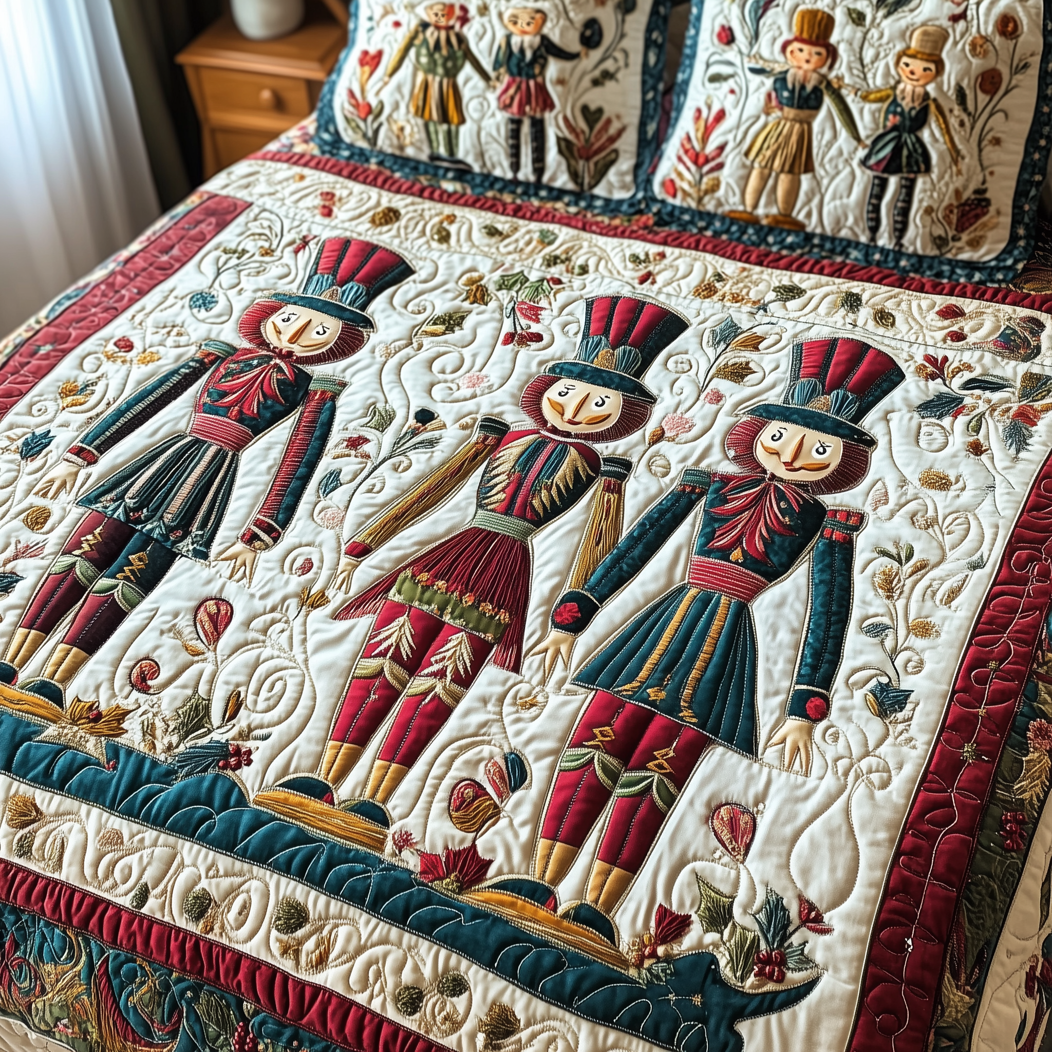 Christmas Nutcracker Quilted Bedding Set Cute Christmas Bedrooms Xmas Present For Sister In Law