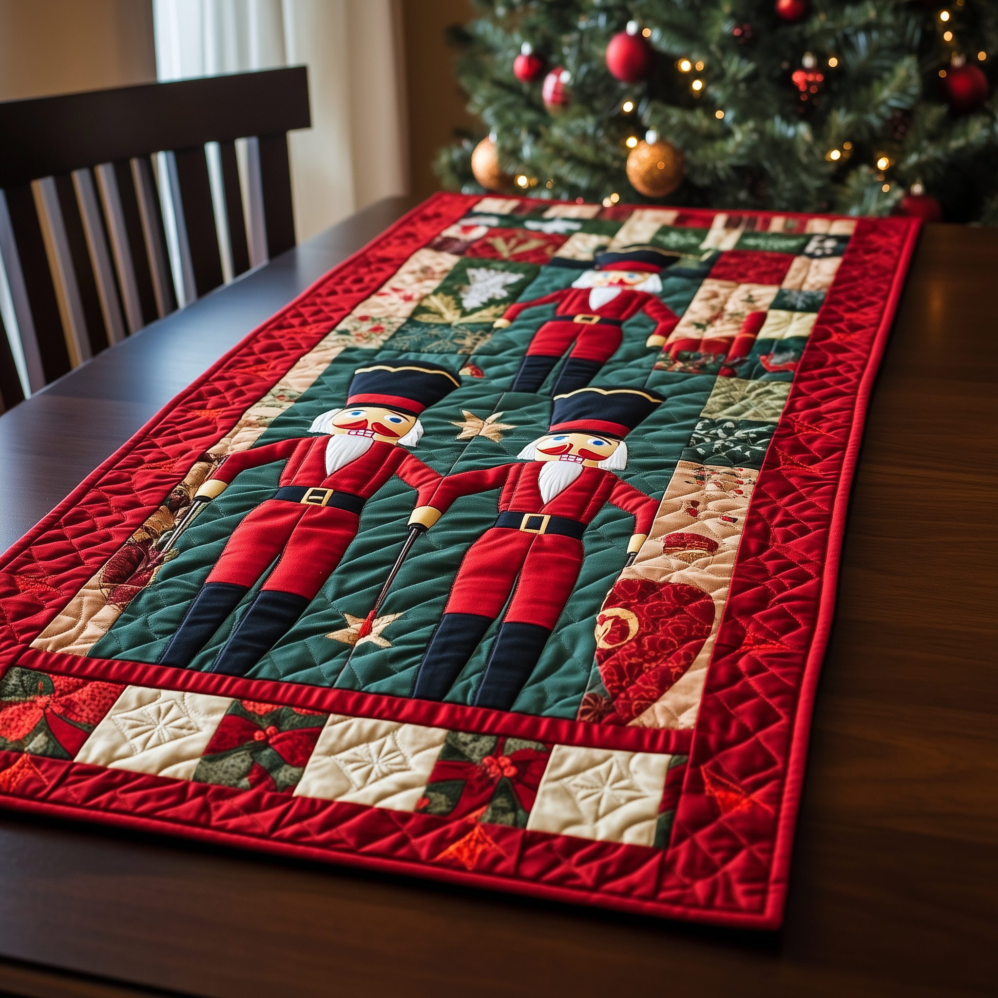 Christmas Nutcracker Quilted Table Runner Christmas Dining Room Decor Christmas Gift Ideas