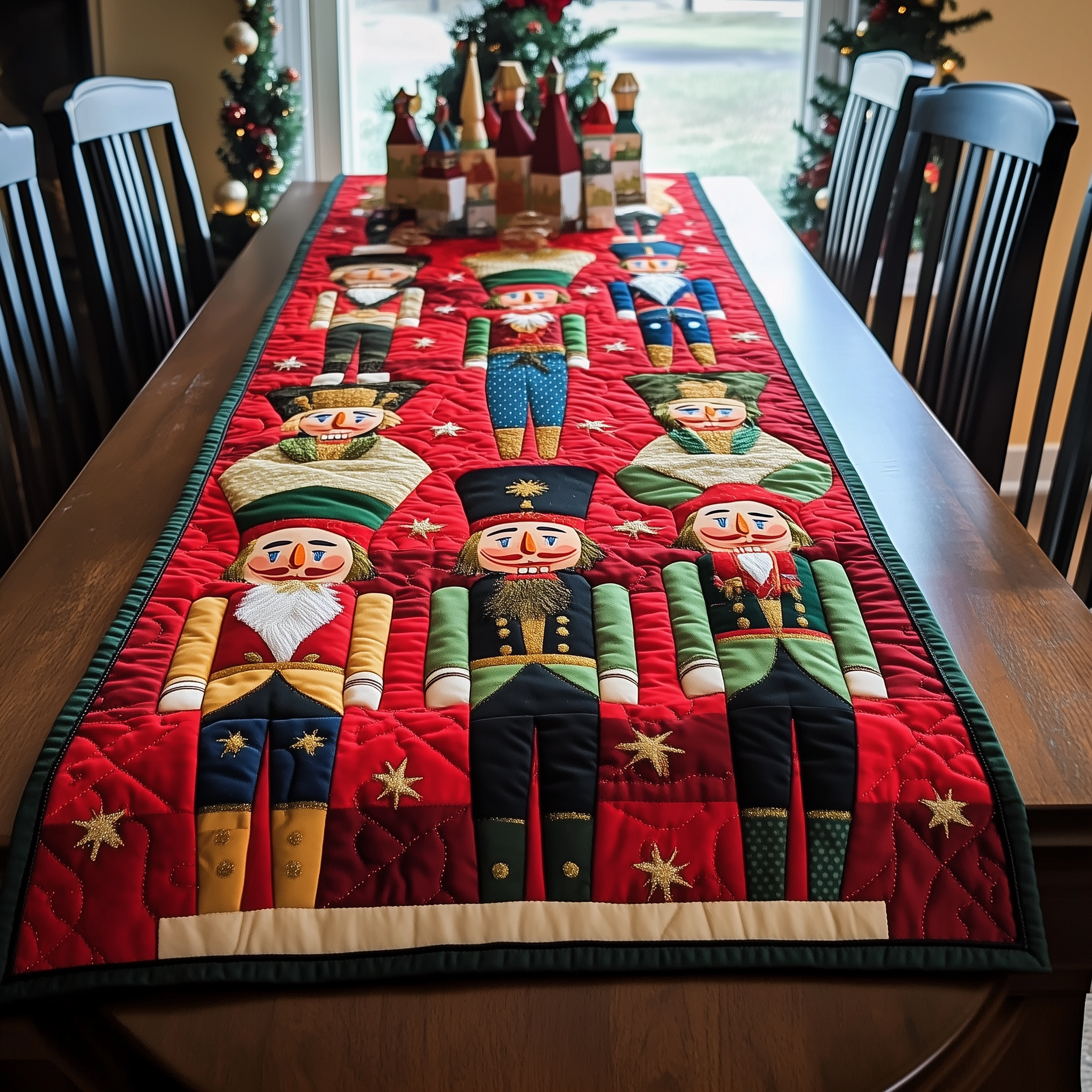 Christmas Nutcracker Quilted Table Runner Christmas Dining Table Decor Great Christmas Ideas Presents