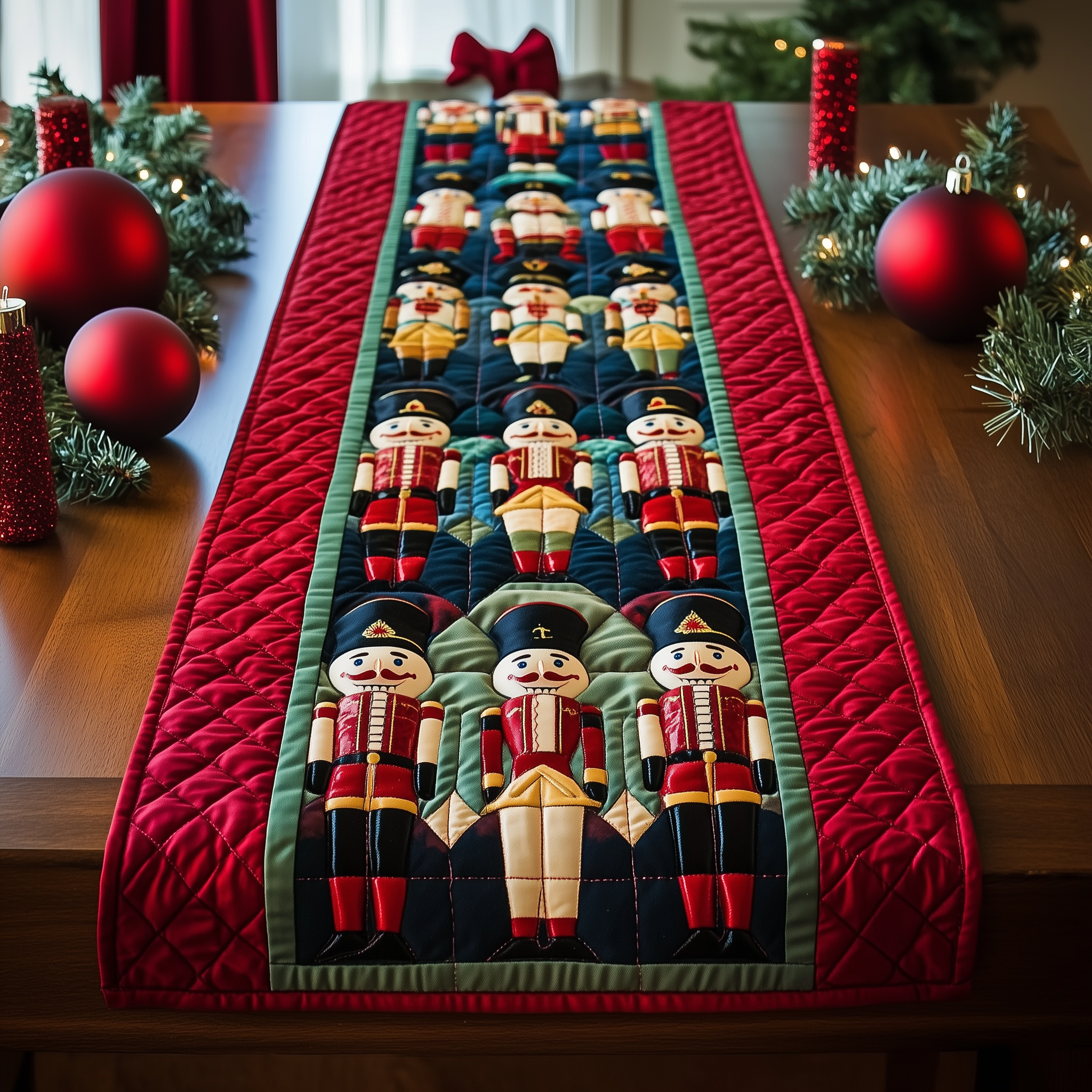 Christmas Nutcracker Quilted Table Runner Christmas Dinner Decoration Ideas Best Holiday Gifts