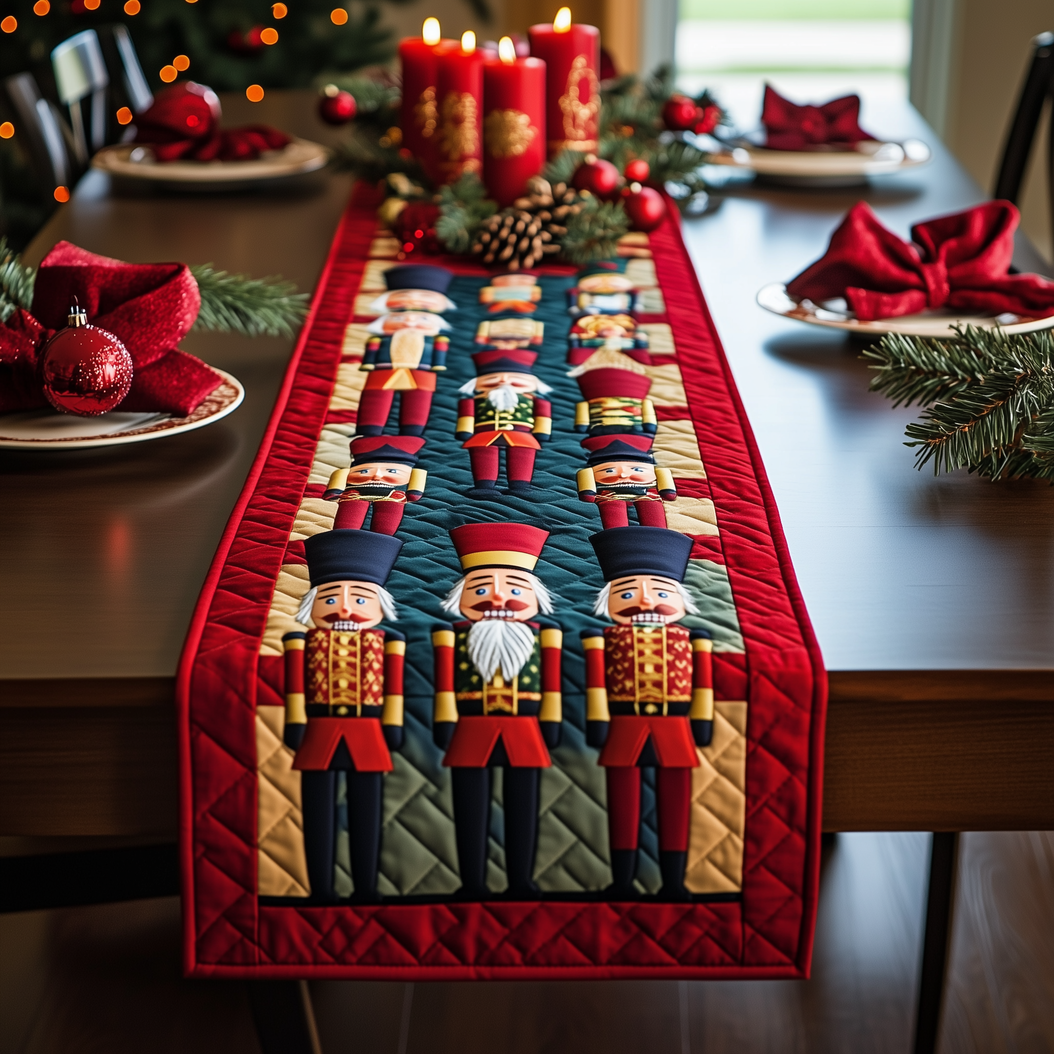 Christmas Nutcracker Quilted Table Runner Dinner Table Decorations Christmas Top Christmas Gifts