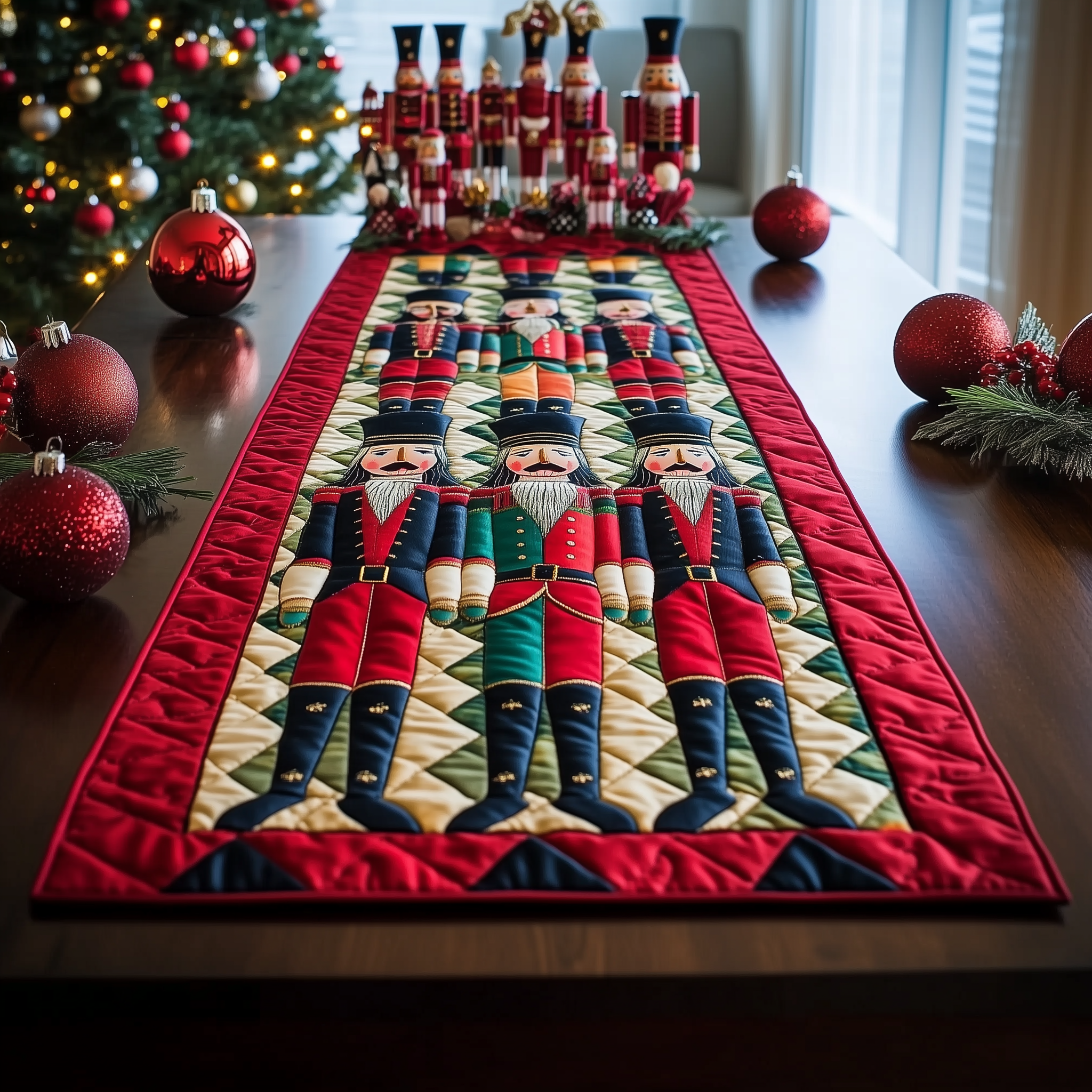 Christmas Nutcracker Quilted Table Runner Xmas Dinner Table Decorations Last Minute Christmas Gifts