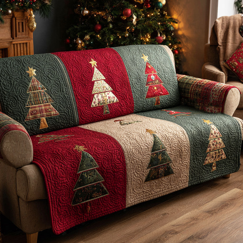 Christmas Pine Quilted Sofa Cover Couch Seat Covers Christmas Presents For Relatives