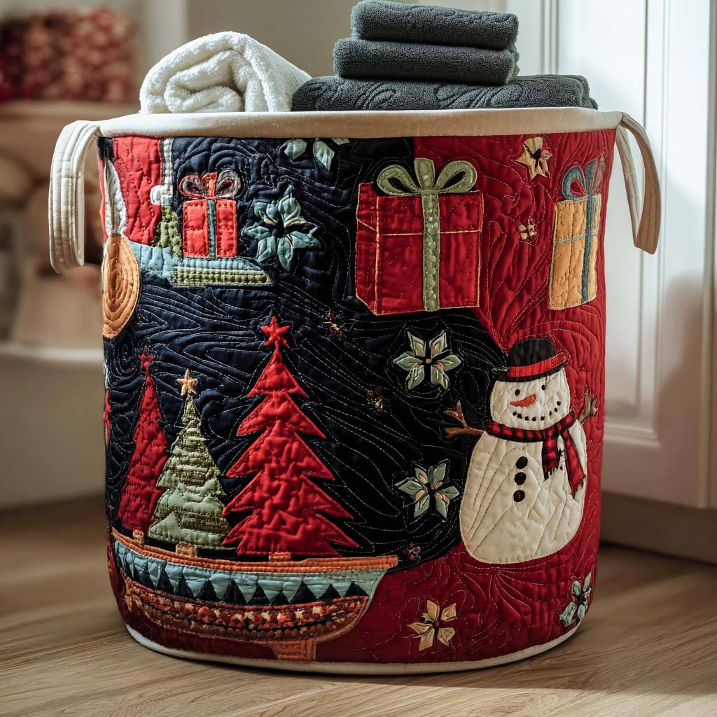 Christmas Portal Quilted Laundry Basket Unique Clothes Hamper Christmas Presents For Mom