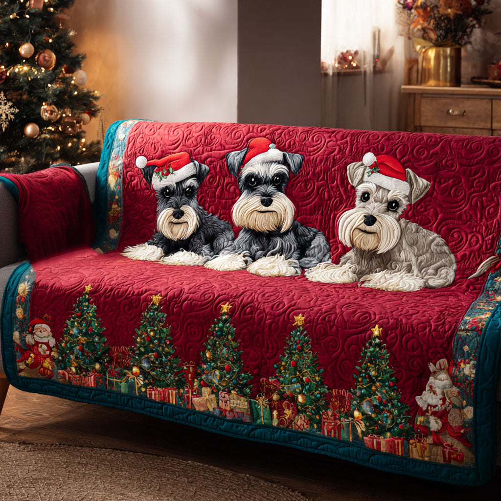 Christmas Puppy Cheer Quilted Sofa Cover Holiday Living Christmas Decor Gifts To Give Mother In Law For Christmas