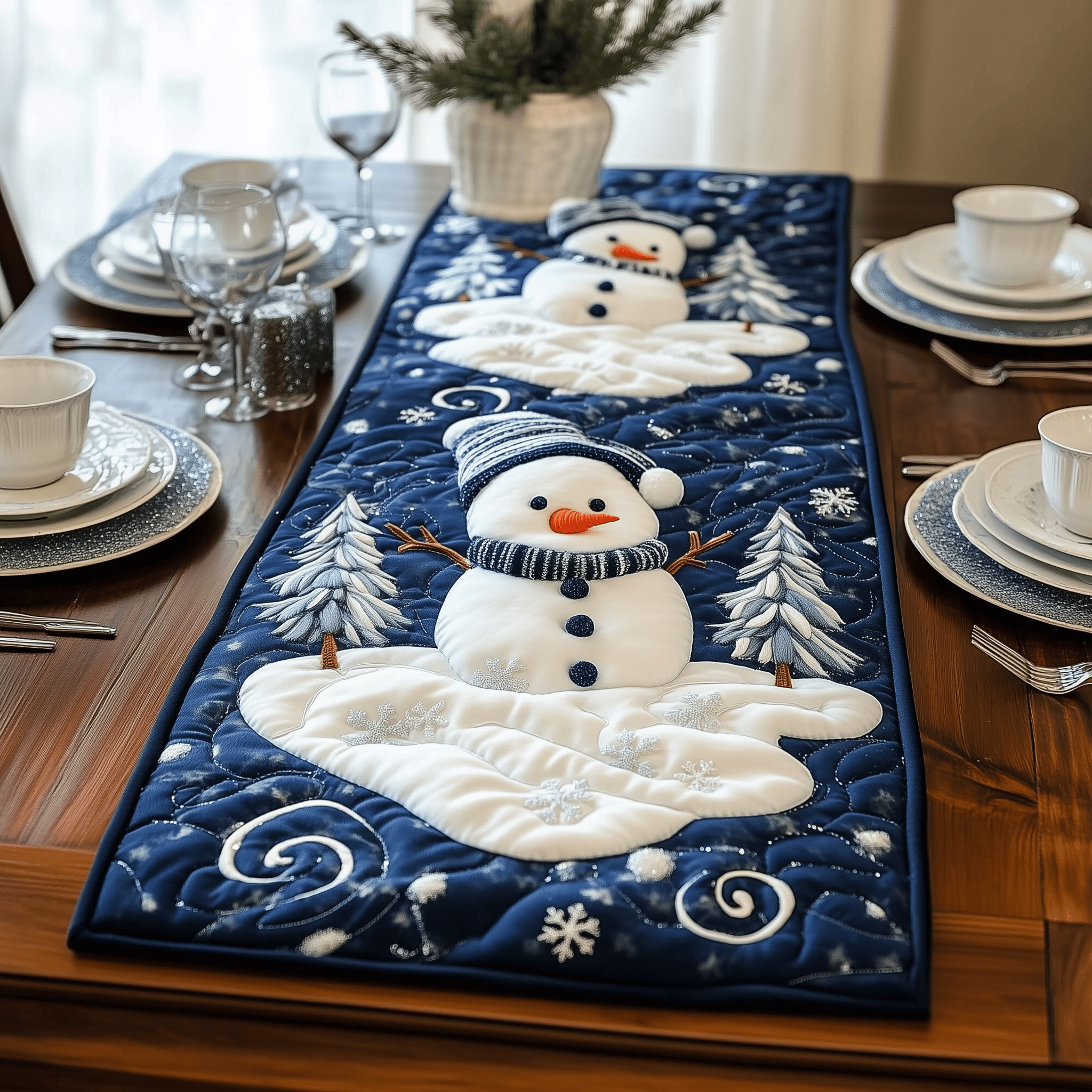 Christmas Snowmen Quilted Table Runner Best Christmas Dinner Table Decorations Gifts To Get Your Mother In Law For Christmas