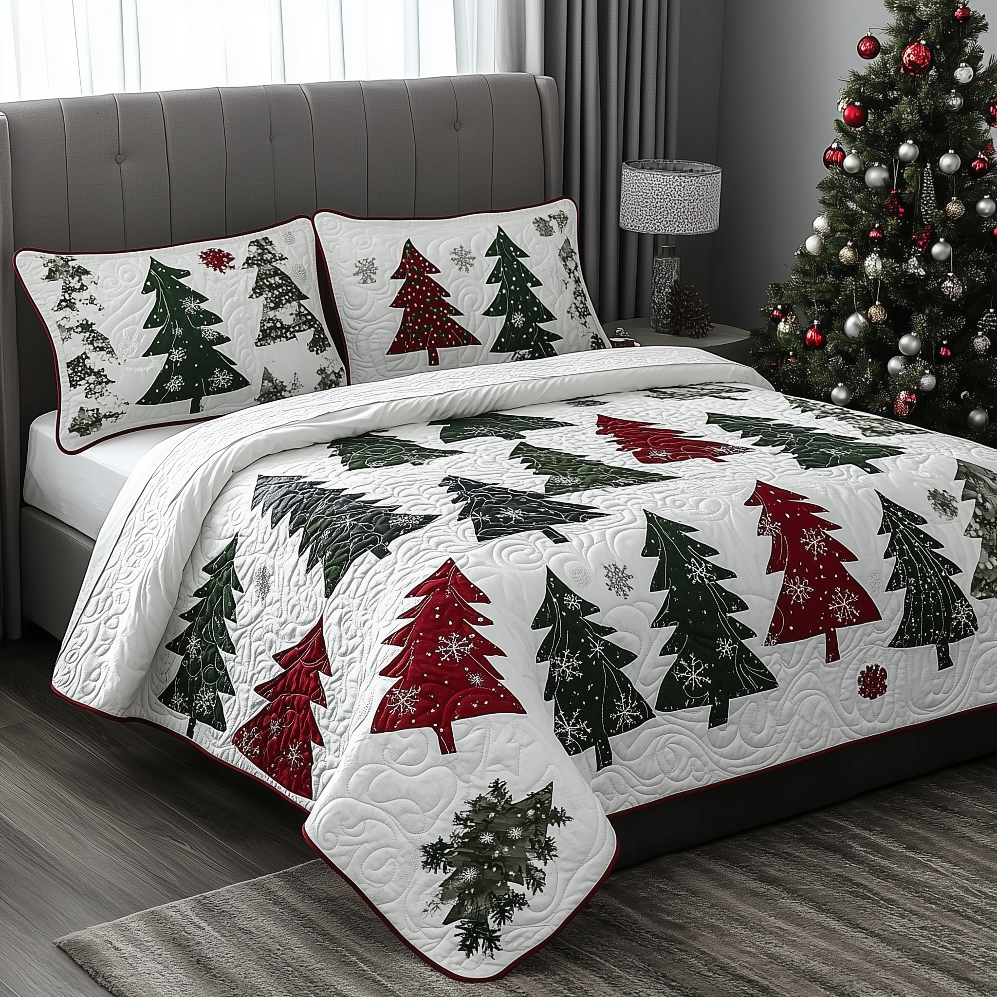 Christmas Tree Quilted Bedding Set Christmas Bedding Set Christmas Gifts For Brother In Law