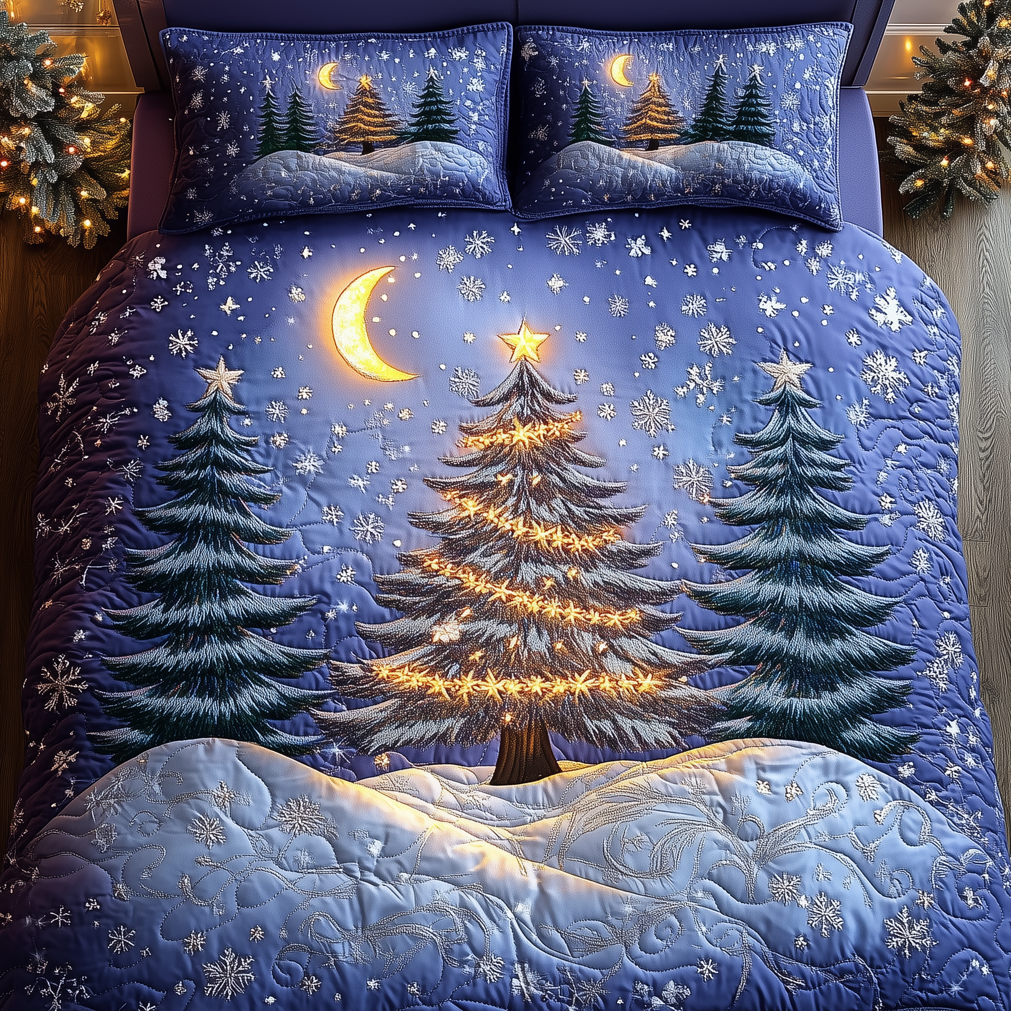 Christmas Tree Quilted Bedding Set Christmas Quilt Sets Cool Christmas Gifts For Guys
