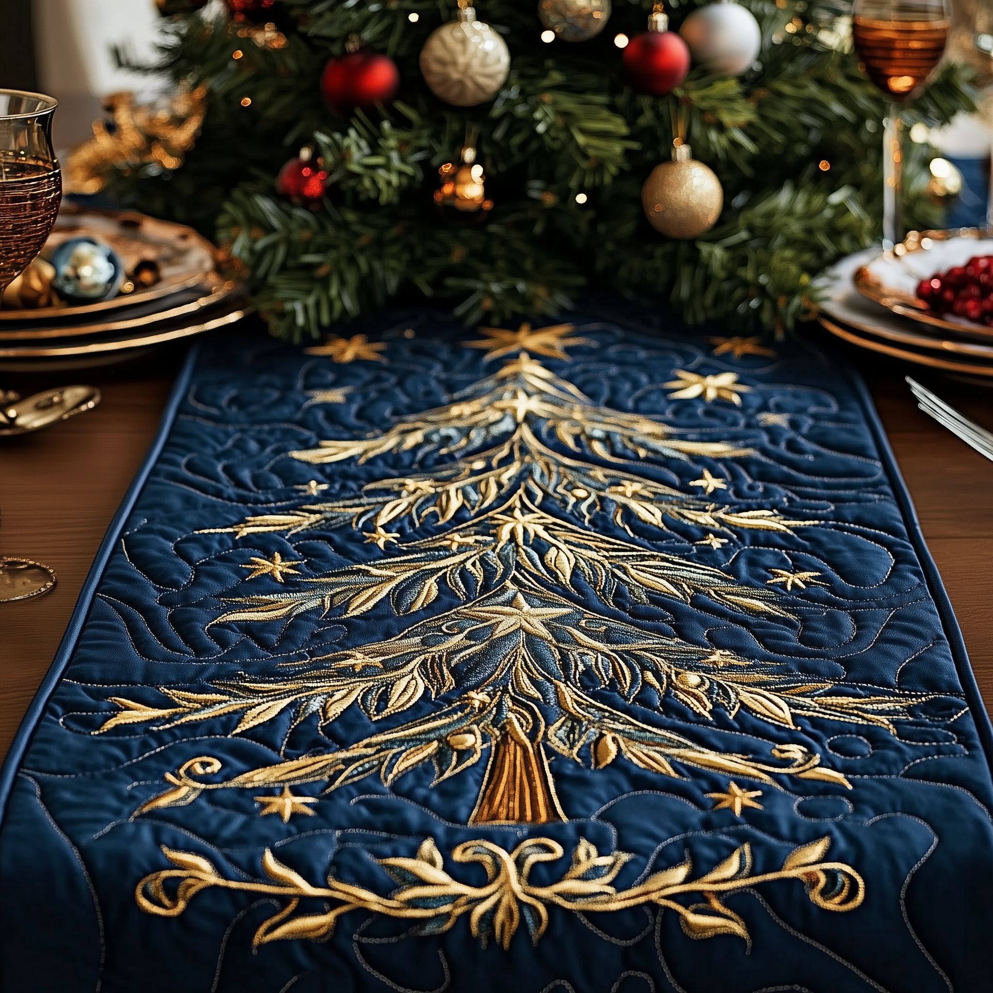 Christmas Tree Quilted Table Runner Christmas Dining Room Decor Christmas Gift Ideas For Relatives