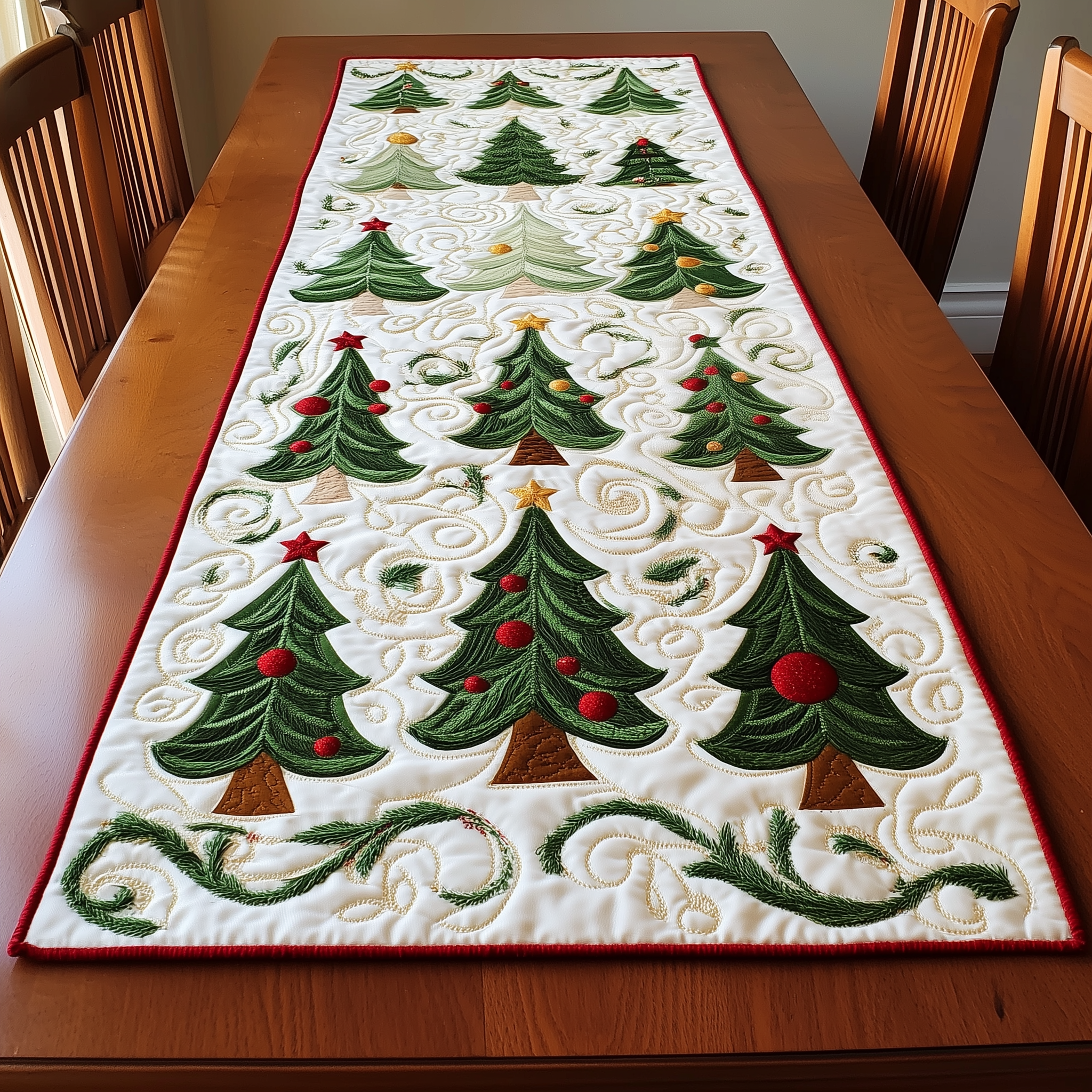 Christmas Tree Quilted Table Runner Dinner Table Decorations Christmas Suggestions For Family Christmas Gifts