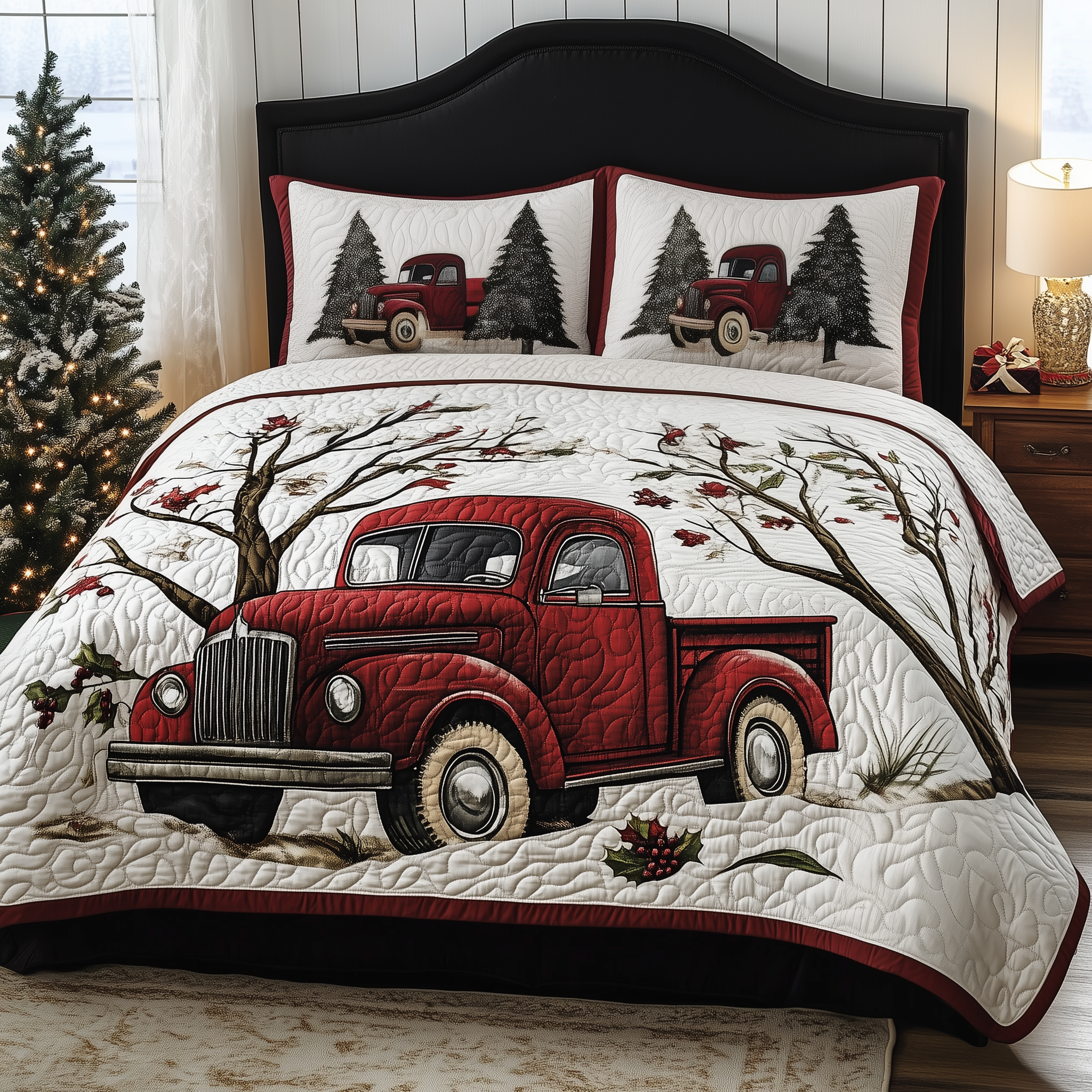Christmas Truck Quilted Bedding Set Christmas Decoration Ideas Room Christmas Presents For Your Sister In Law